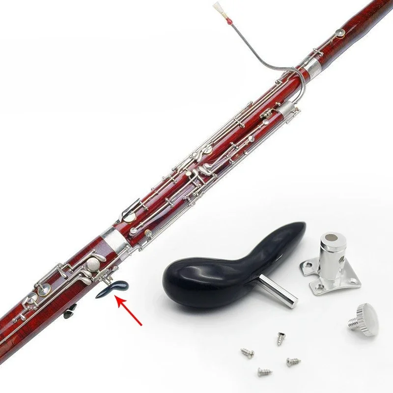 Bassoon Hand Rest Base with Silver-Plated Detachable Bird Handle, Bassoon Thumb Rest Support