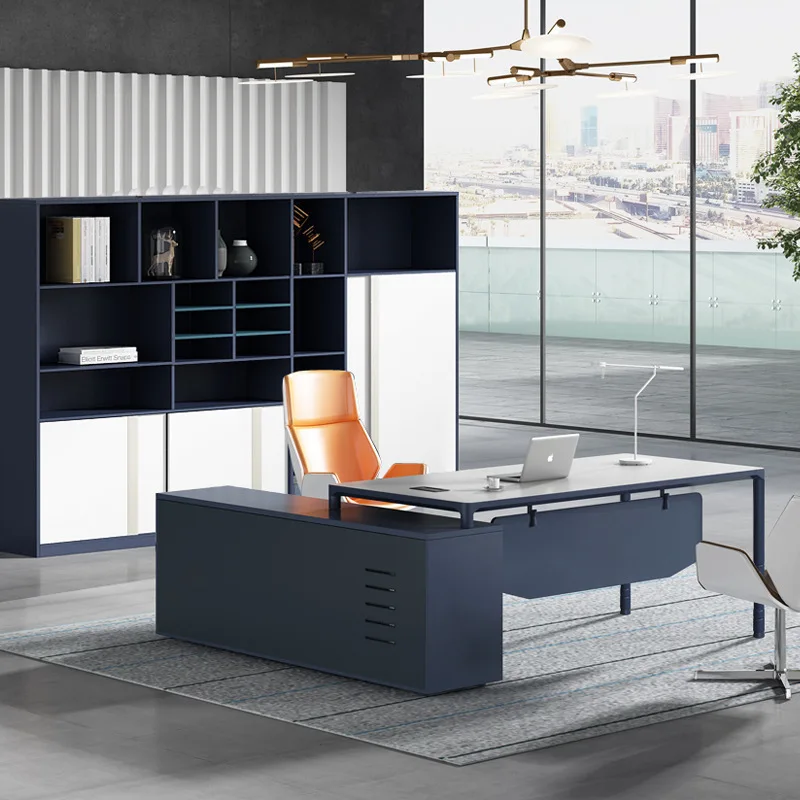 أثاث المكاتب طاولة رئيس مكتب الرئيس الحديث البسيط #4