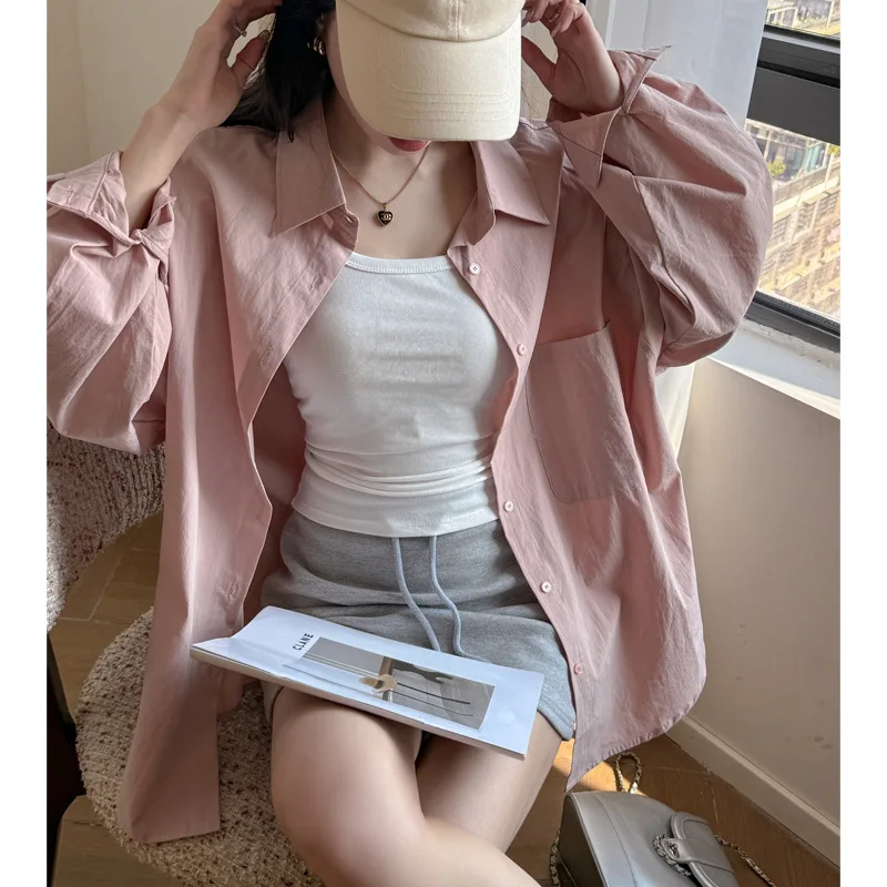 Shirt Women's Long Sleeve Fashion Vest Jacket Spring Summer Shirt Top