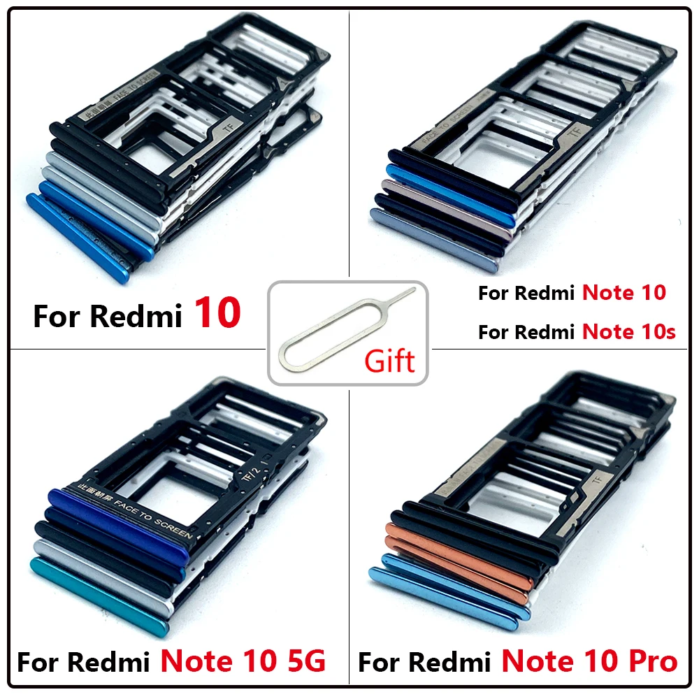 

SIM Card Tray Chip Slot drawer Holder Adapter Accessories For Xiaomi Redmi 10 10C Note 10S 10 Pro 10 5G + Pin