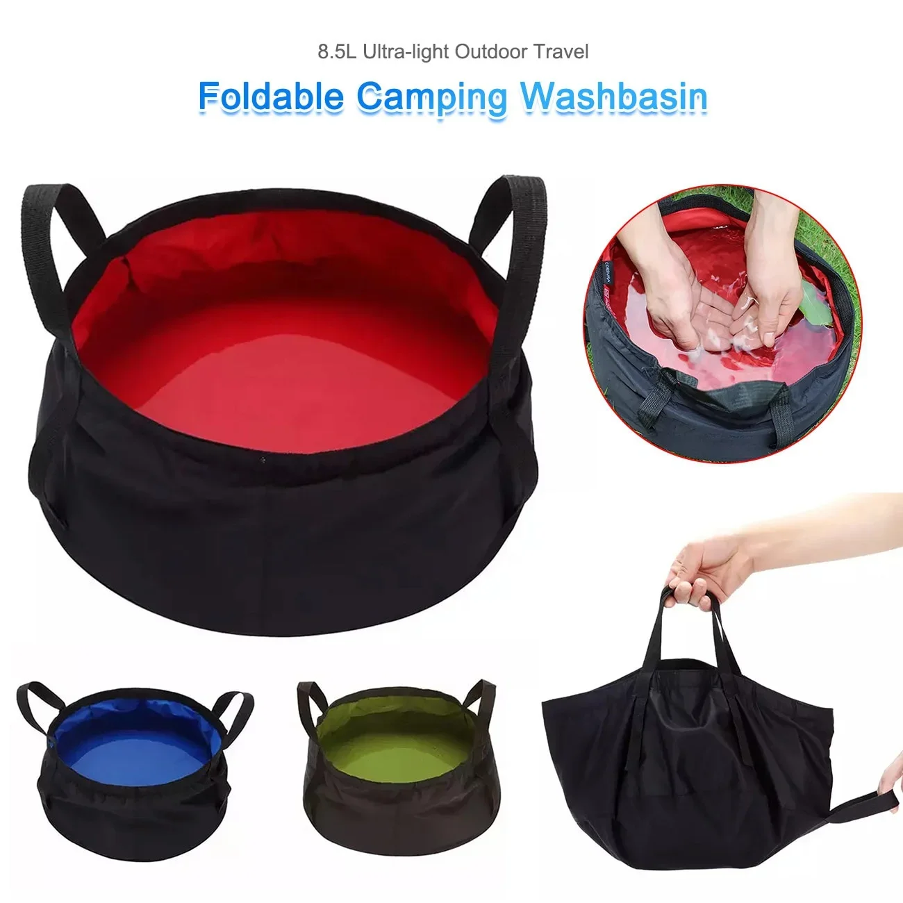 

8.5L Portable Outdoor Travel Foldable Folding Camping Washbasin Basin Bucket Bowl Sink Washing Bag Water Bucket Ultra-light