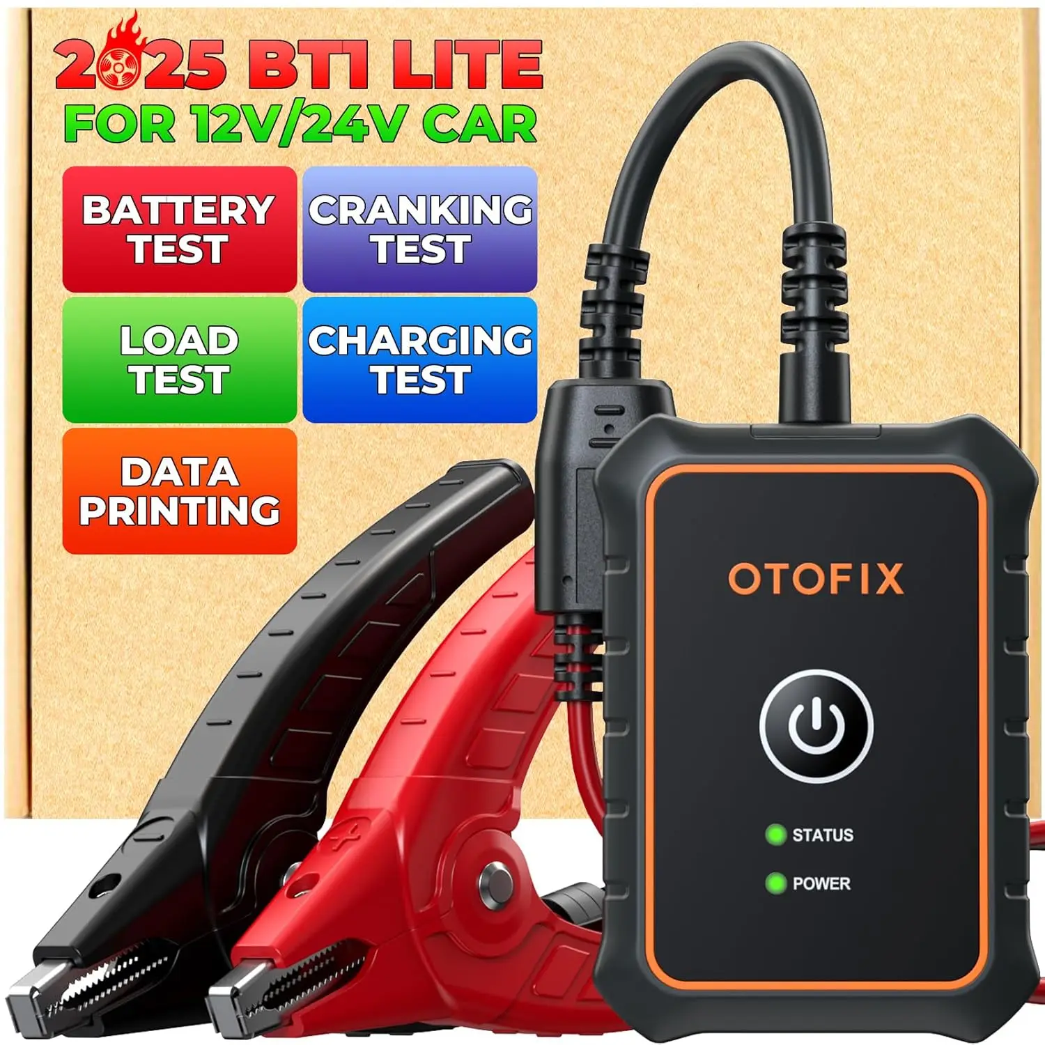 

OTOFIX тестер автомобильного аккумулятора BT1 Lite 6 В 12 В 100-2000 CCA анализатор автомобильного аккумулятора автоматическая система зарядки при запуске тестовый инструмент сканирования