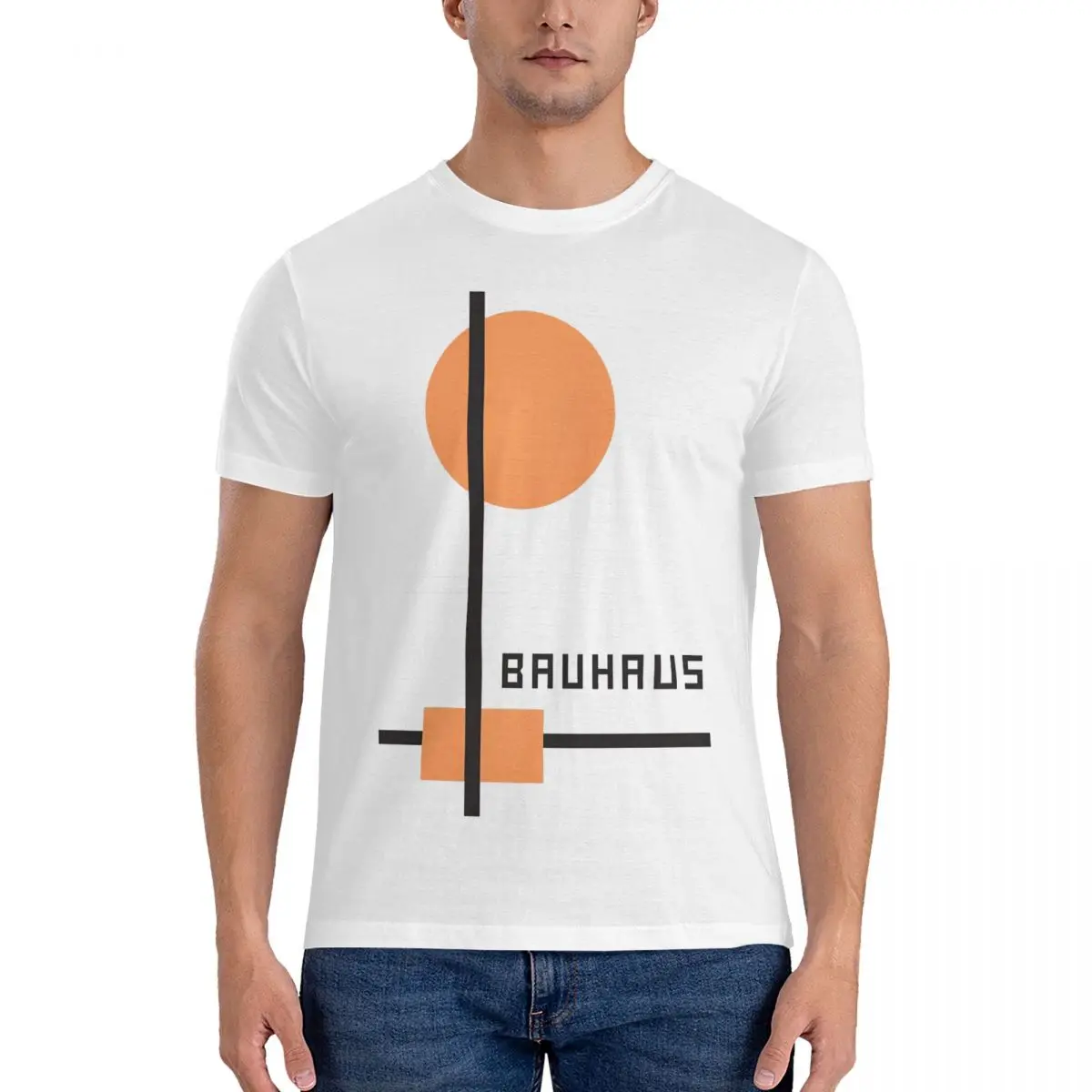 Men's LOGO T Shirts Bauhaus Pure Cotton Tops Novelty Short Sleeve Round Neck Tee Shirt Birthday Gift T-Shirts