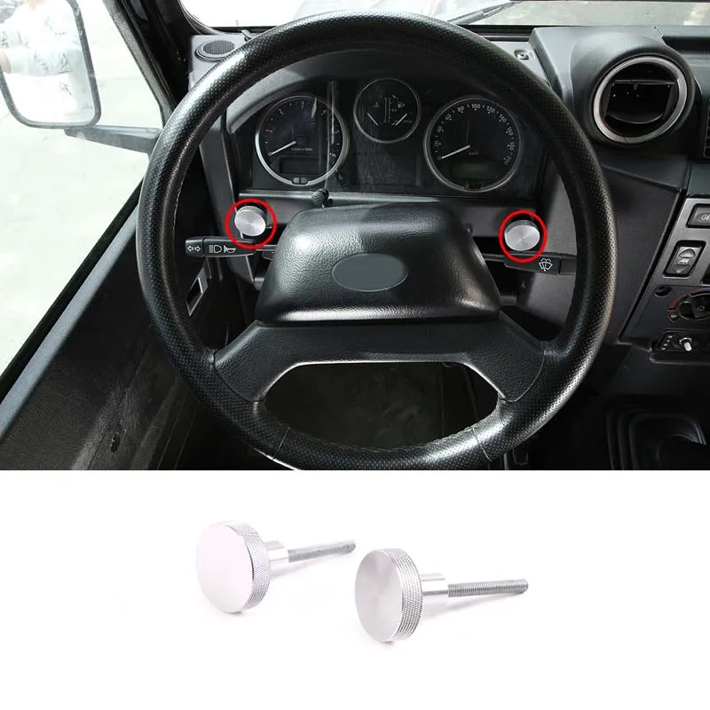 

2Pcs Aluminum Alloy Silver For Land Rover Defender 90 110 2004-2019 Car Dashboard Fuse Bolt Knob Car Interior Accessories