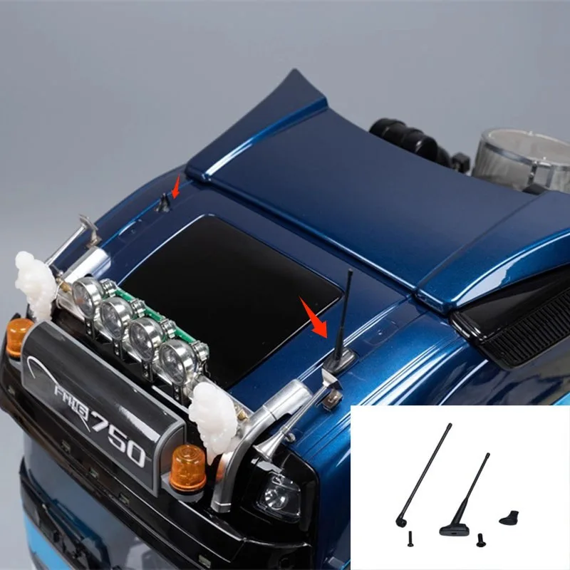 Antena de cabeça de trator para tamiya 1/14, peças de atualização de modelo de caminhão pesado scania