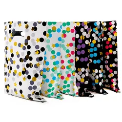 Aluminum Mold Gift Bags, Stars Dots, Cookie, Candy, Packing Bags for Wedding, Birthday Party Favors, 10Pcs