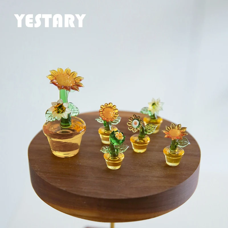 

YESTARY BJD Dollhouse Miniature Decorations 5pcs Sunflower Set Miniature Items Doll Accessories For 1/6 Blythe Barbie Dollhouse