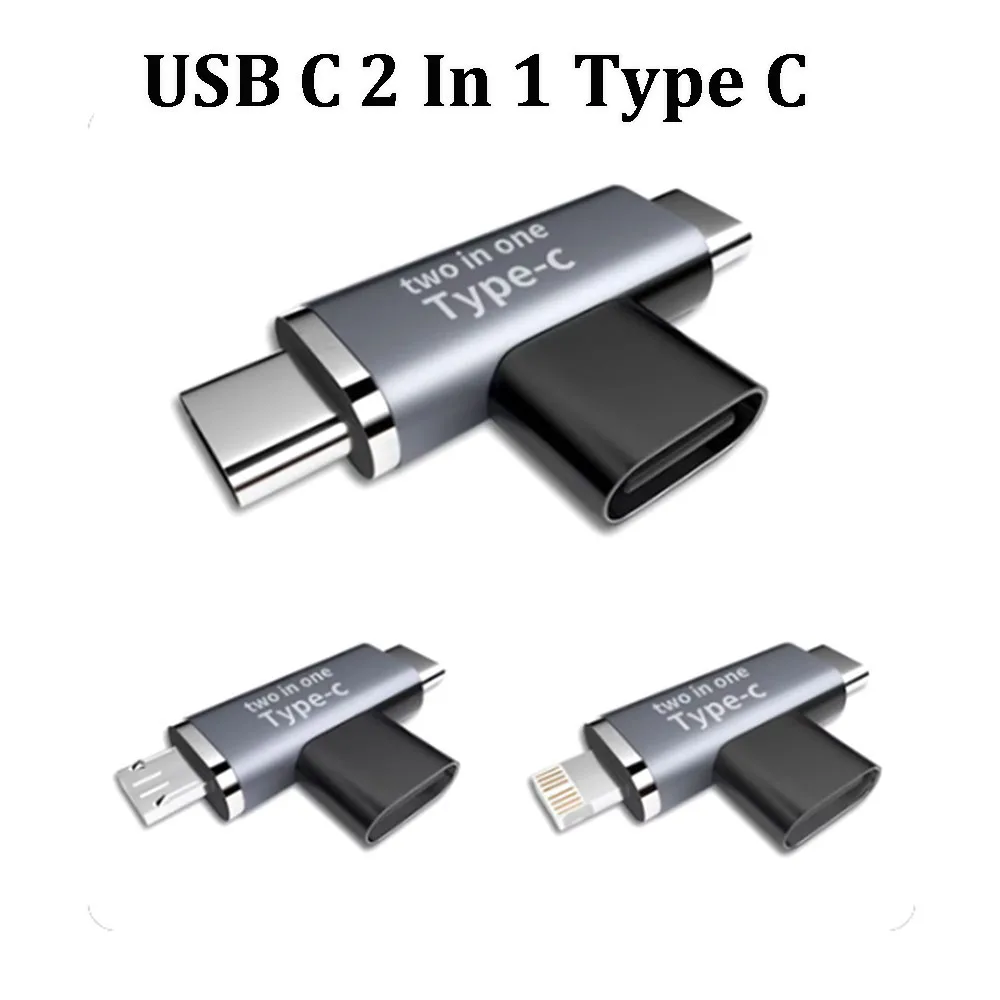 

1PCS Type-C to micro adapter Type-C male one out two T-shaped mobile phone adapter lighting adapter Connector