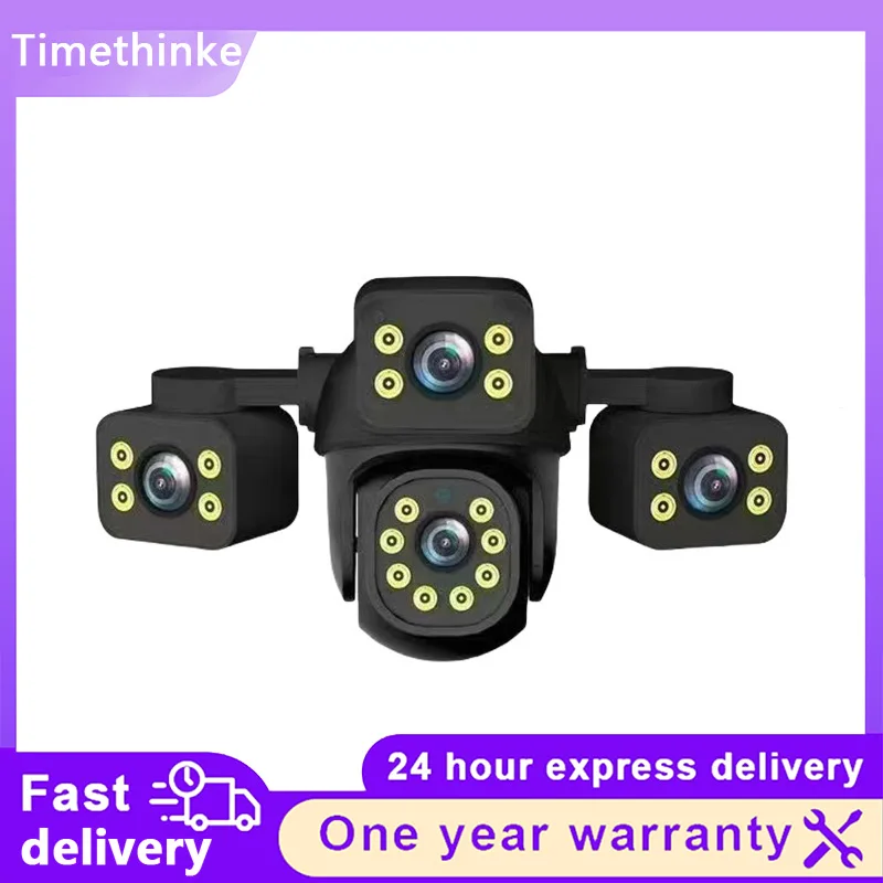 3 Lens 3 Screen WiFi PTZ IP Camera IP66 Waterproof Auto Tracking Color Night Vision Two‑way Audio Outdoor Security Smart Camera