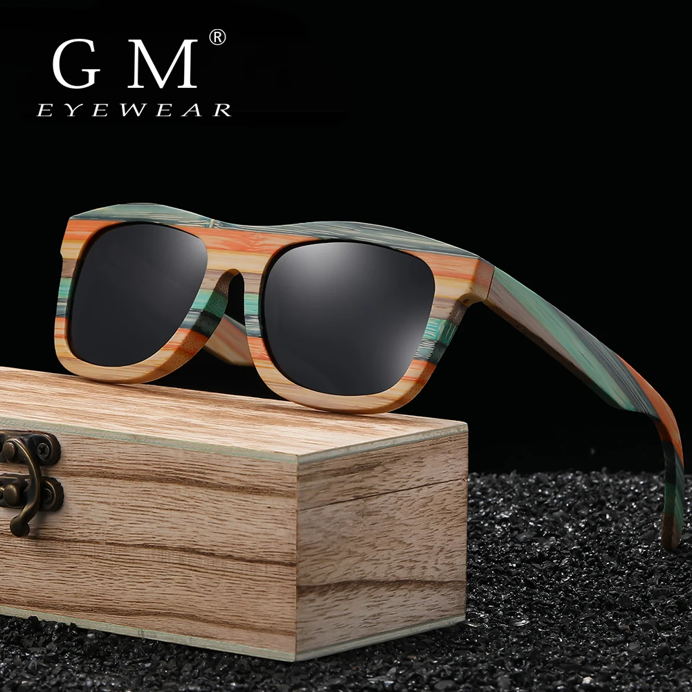 GM 2023 Years Springtime New Style Natural Bamboo Wooden Sunglasses Fashion Polarized Mirror Coating Eyewear Glasses