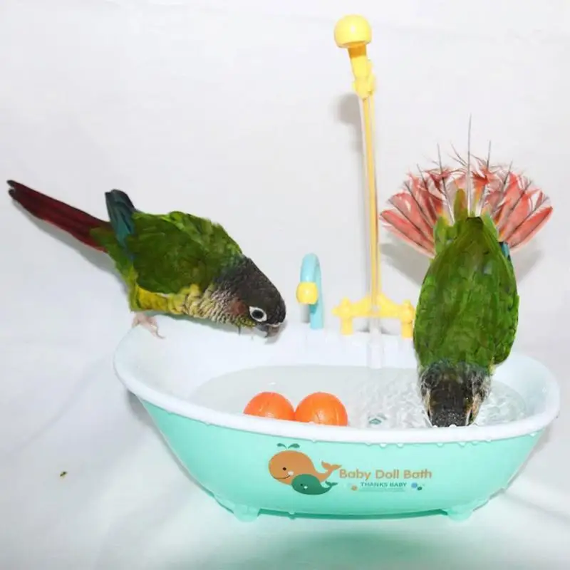 Parrot Automatic Bathtub Toy Bird Automatic Bathtub Swimming Pool Toy Multifunctional Shower Box Pet Pool Birdbath Bowl Bird