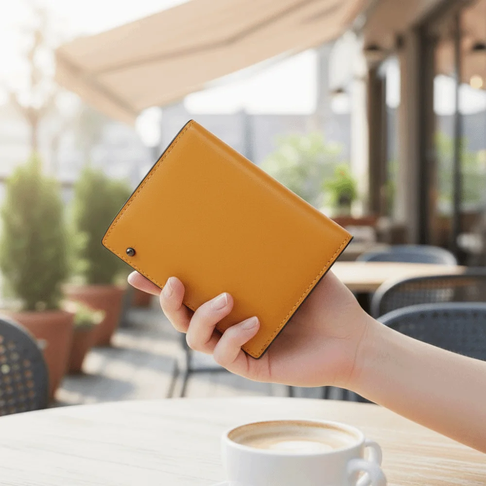 

PU Leather Business Short Wallet Ultra-Thin Design Snap Closure Tri-fold Card Holder Multi-slot Design Solid Color Coin Purse