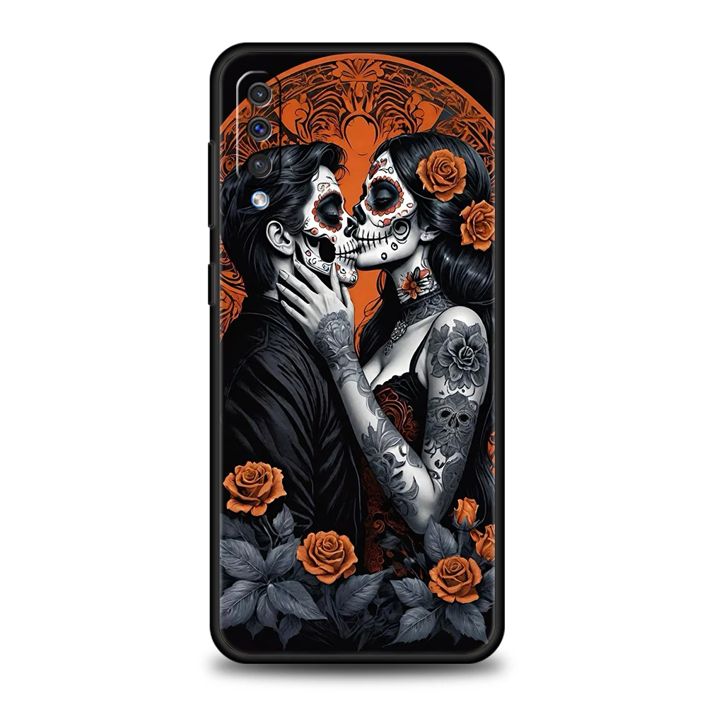 Love Skeleton Skull Phone Case for Samsung Galaxy A24 A13 A53 A73 A33 A22 A12 A02 A03 A05 A70 A50 A10 A20 5G Silicone Shell Bags