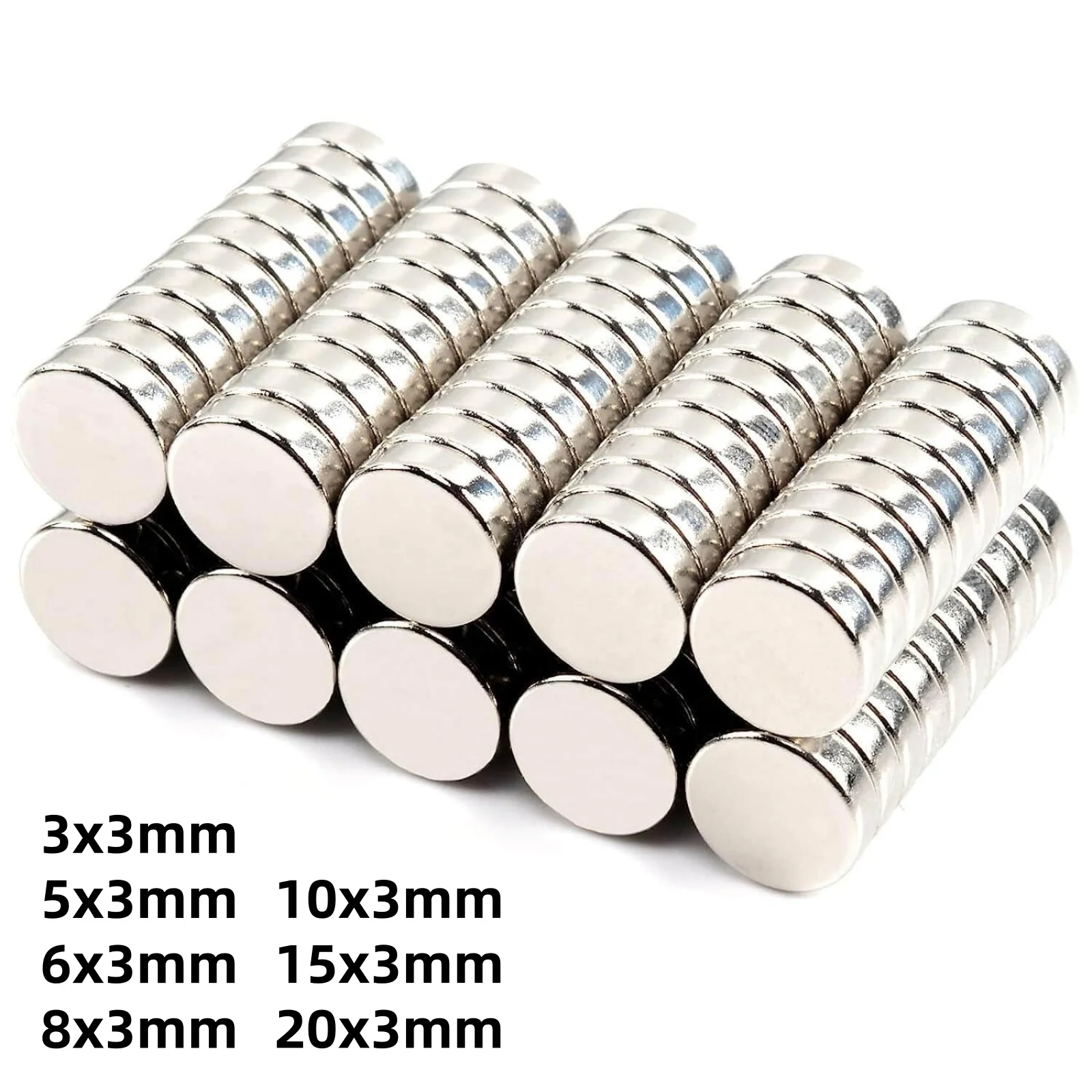 Super Strong Round Magnet Powerful Magnets Permanent Magnetic Refrigerator Magnet Multi-Use 3x3 5x3 6x3 8x3 10x3 15x3 20x3