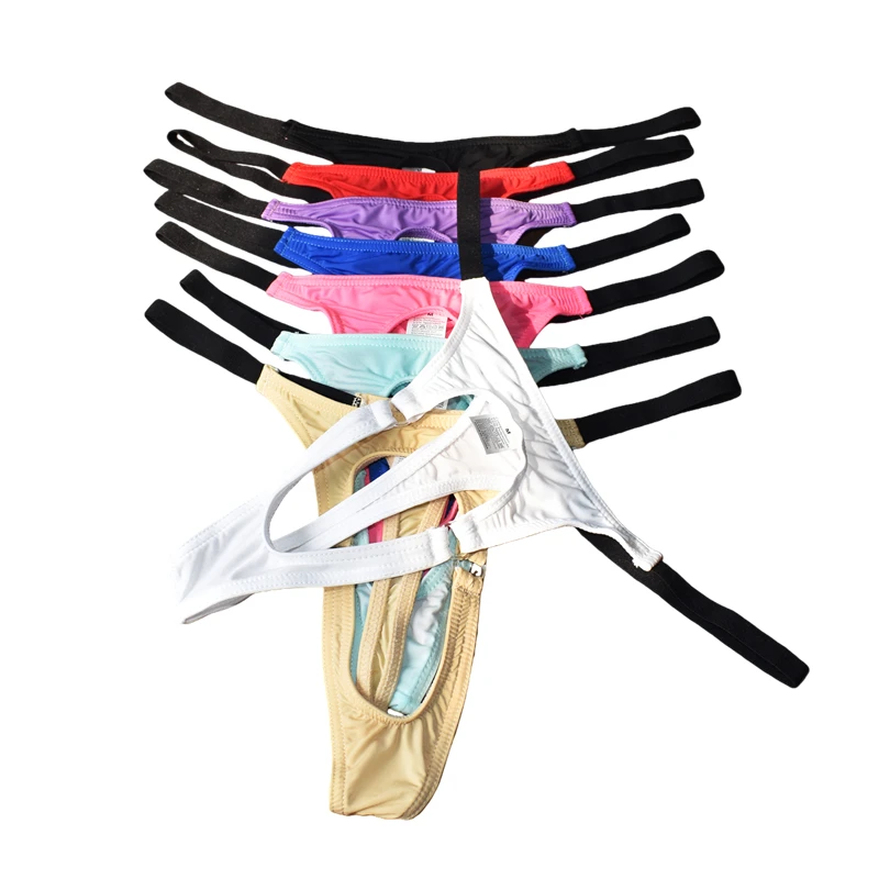 Men's Exotic Thongs G Strings Underwear Ice Silk Breathable Bikini Tanga Hombre Slip Cuecas Front Hole Sexy Thong Men Sissy image 4