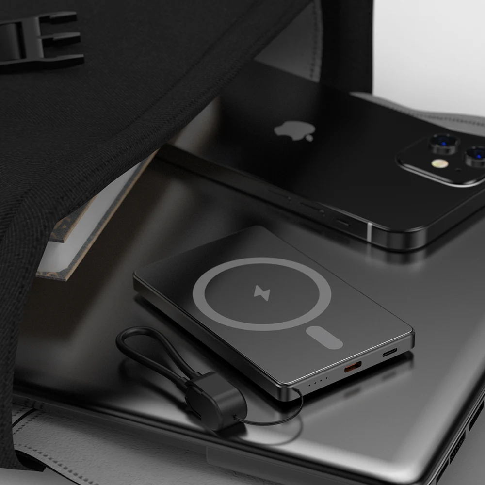 ASTRAUX 10000mAh بنك الطاقة المغناطيسي شاحن لاسلكي سريع لحزمة البطارية المساعدة المحمولة Magsafe آيفون هواوي سامسونج