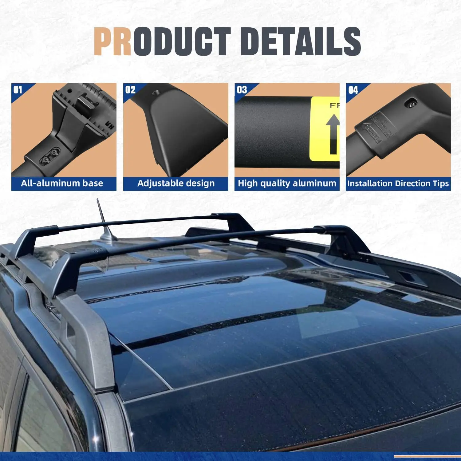 قضبان متقاطعة تناسب Ford Bronco Sport الإصدار الأول 2021 والبنك الخارجي 2022 2023 2024 2025 & Badlands 2021 2022 2023 2024 2025 O