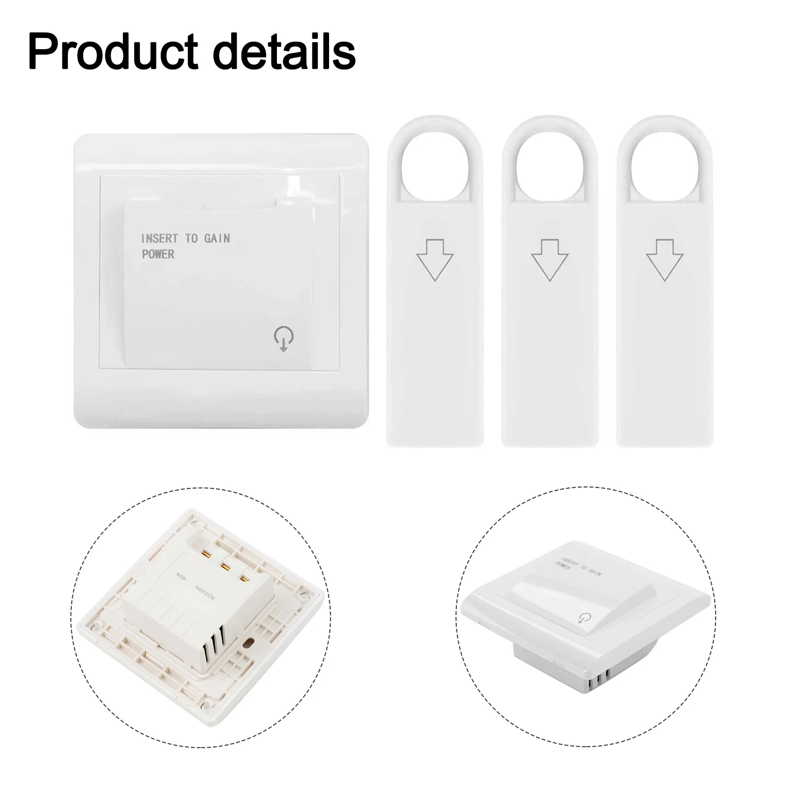 

40A 86 Type Hotel Card Power Switch Energy Saving Switch With 3 Card Keys For Home Improvement Tool Accessory