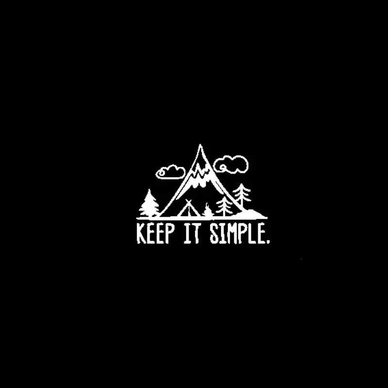 Keep It Simple and Adventurous Personality Car Sticker Decal Motorcycle Pvc Sticker for Various Models Black/white, 18CM*13CM