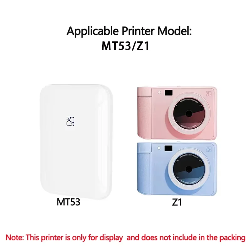 40/80/100pcs HPRT MT53/Z1 3 Inch Photo Paper with Special High Adhesive Backing for Photo Printing