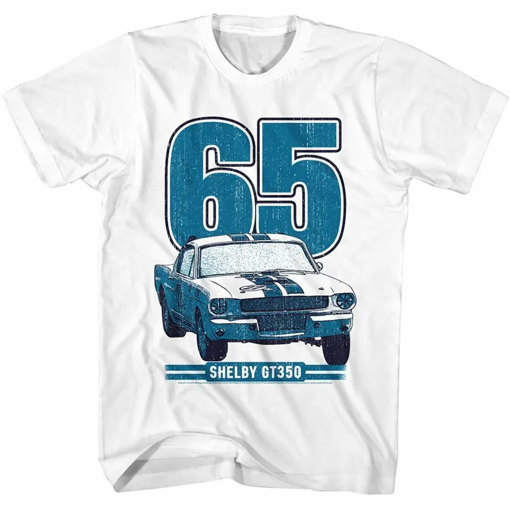 Carroll Shelby 65 Gt350 White Adult T Shirt