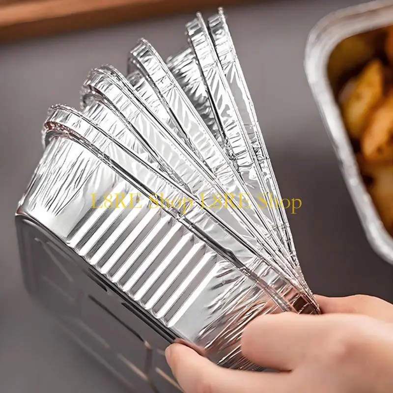 L8RE 20pcs Aluminiumfolie Backschalen für Ofen- und Luftfritteusen -BBQ -Kochzubehör