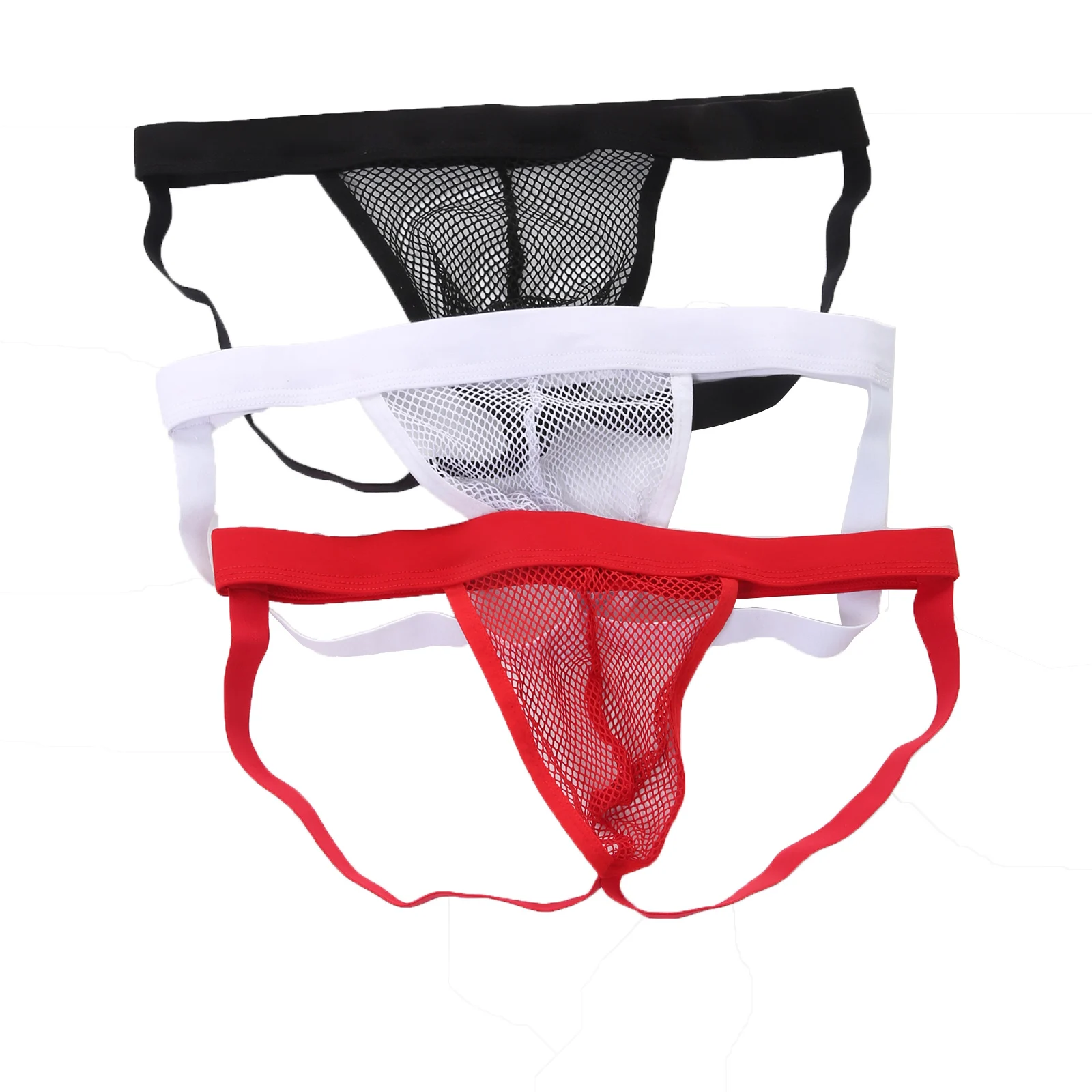 Erkekler Backless Jockstrap İç Giyim Şeffaf Örgü Tanga Seksi Penis Kılıfı Külot Adam Nefes Fishnet G-string Külot