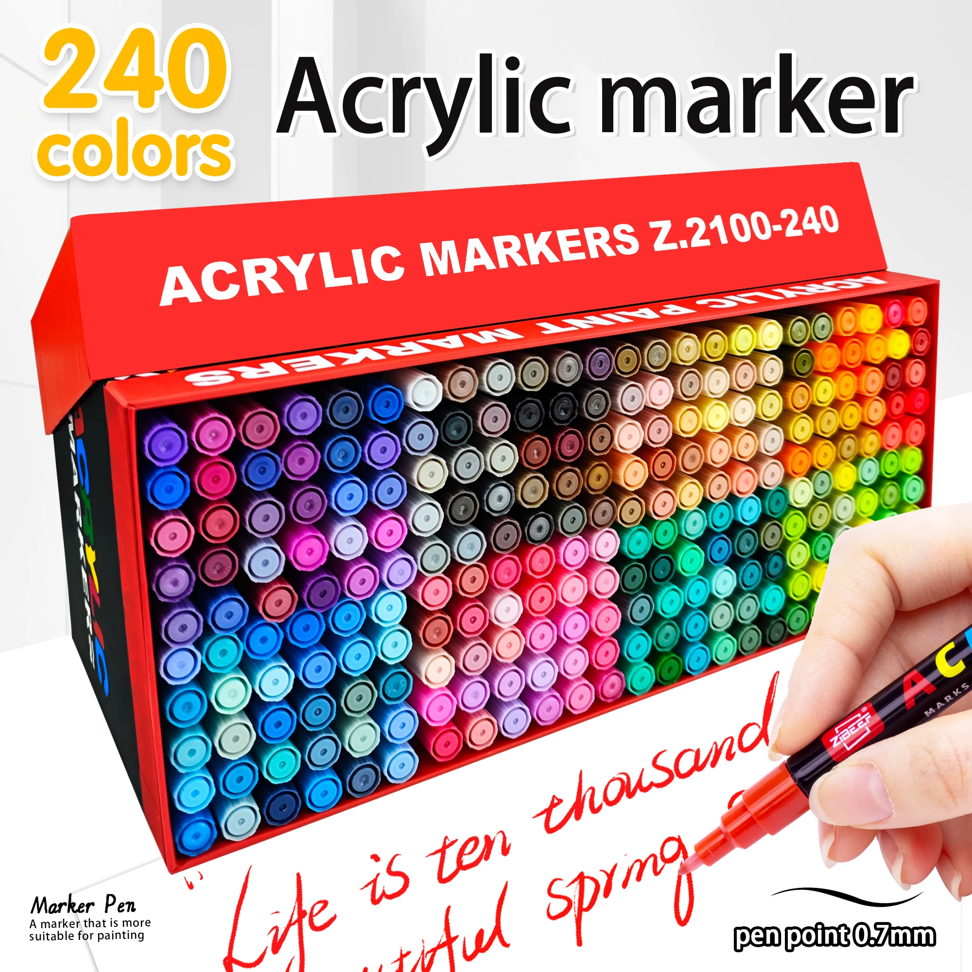 Acrylic Markers, 1 Piece, 240/168/120/84/60/36 Colors, Suitable for Colored Sketching, Layering Colors, Artist Drawing Pens, Graffiti Pens, Colored Pens, Stationery Supplies, for Making Thanksgiving, Christmas, New Yea