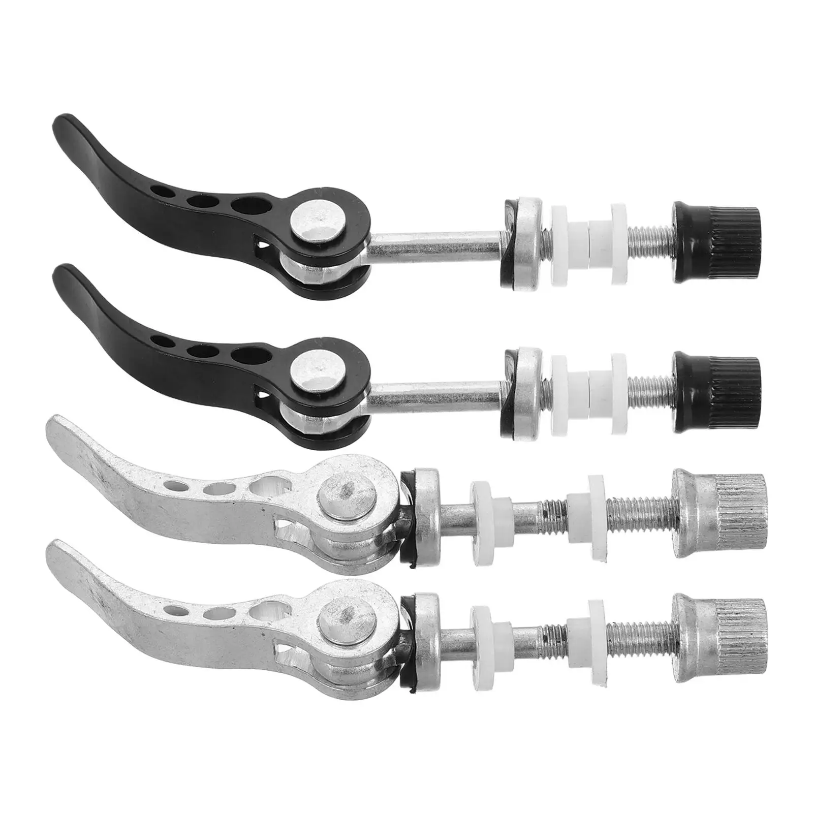 

4pcs Quick Release Lever Black Tube Seatpost Clamp Lightweight Aluminum Secure Locking Bike Seat Clamp