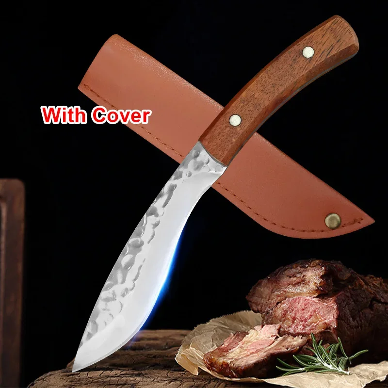 Handmade Forged Knife Utility BBQ Tool Fruit Vegetable Slicing Meat Cleaver Butcher Knife Stainless Steel Kitchen Boning Knife