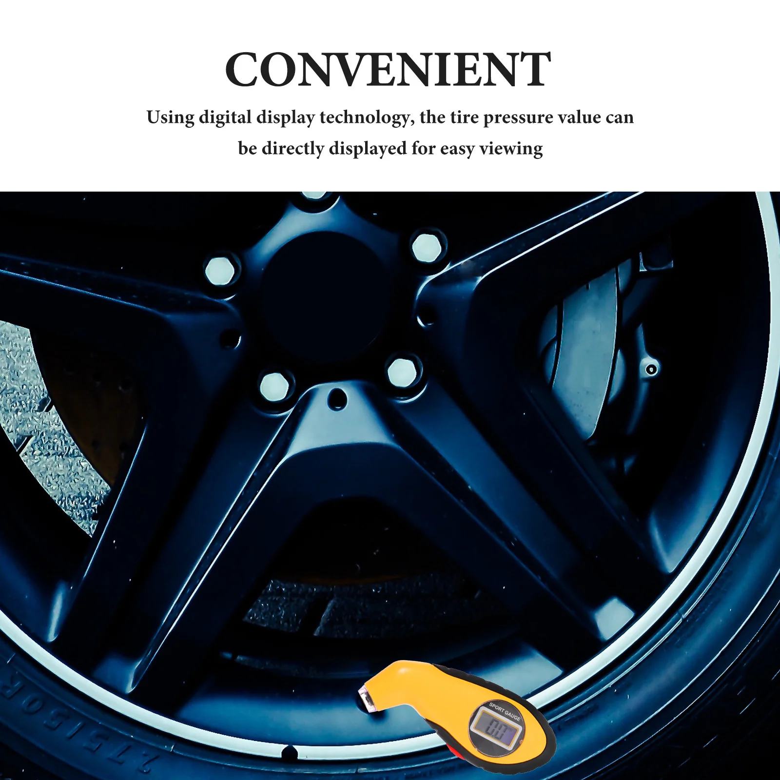 

Electronic Tire Pressure Gauge Tyre Tester High Precision Portable Monitor for Vehicle Truck Yellow