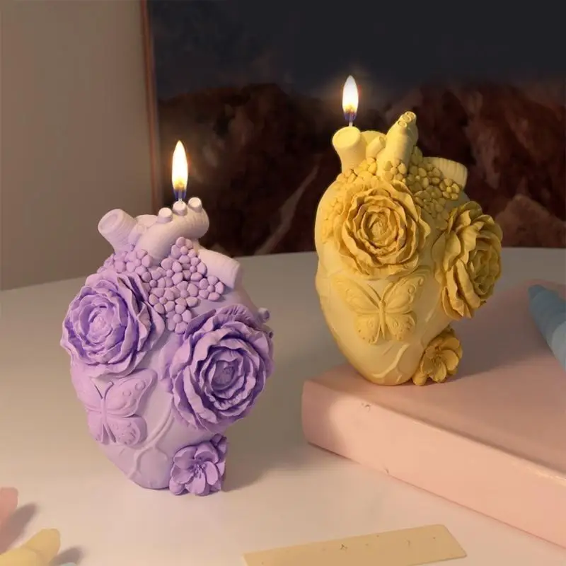 R3MC مفصل ثلاثي الأبعاد بلومز القلب على شكل قلب القالب القوي غير لاتشيقة القالب #3