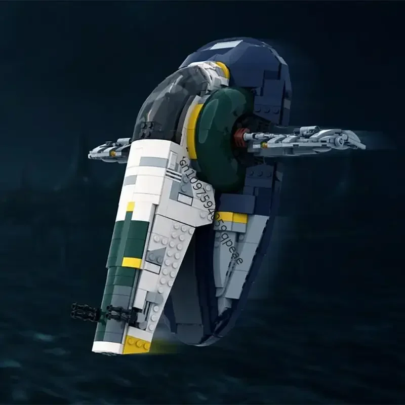 

New 1464Pcs Famous Star Battle Movie Moc Slave I Spaceship Model Custom Puzzle Diy Creative Idea KidToy Christmas Birthday Gifts