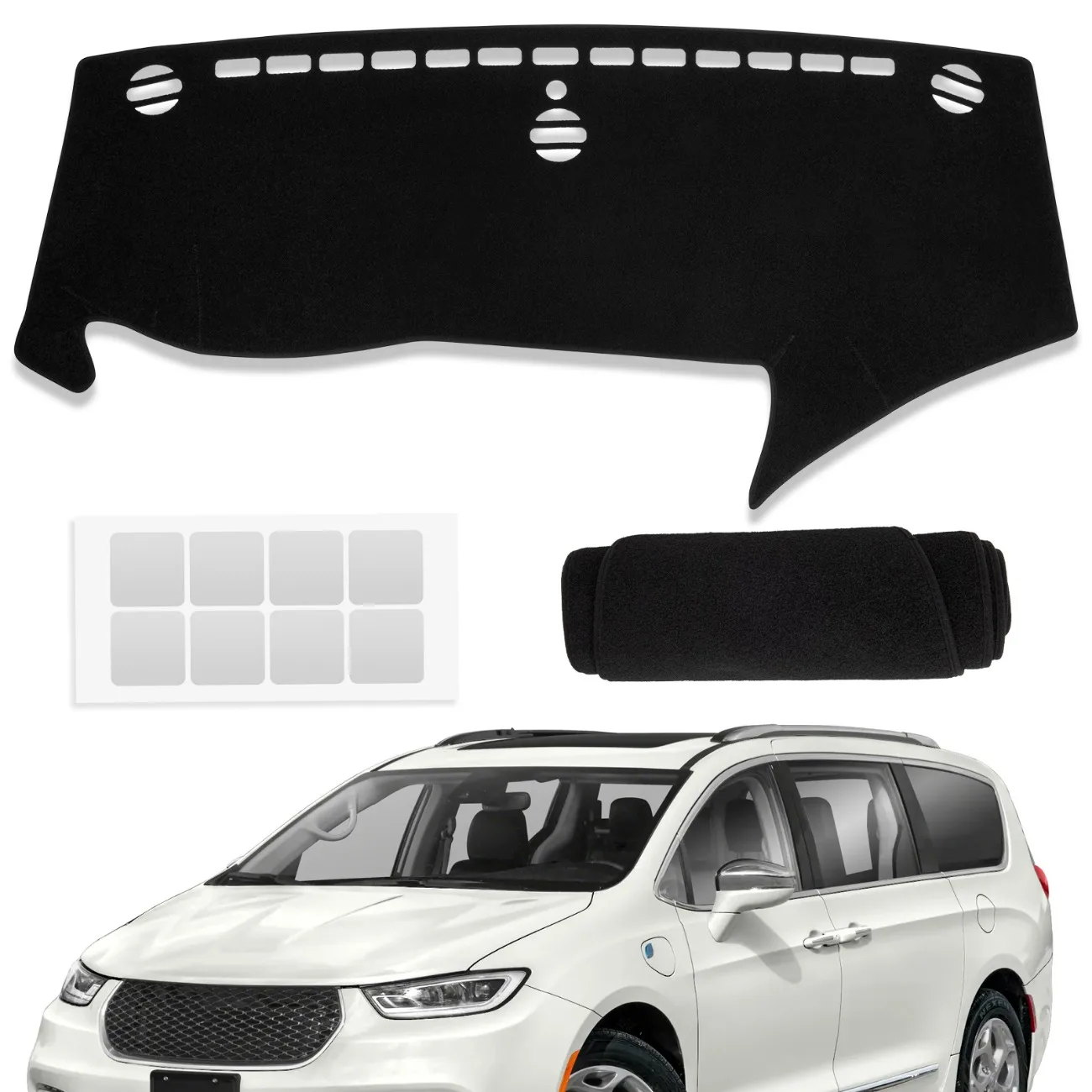 

Dashboard Cover Mat For Chrysler Pacifica Minivan 2017-2025 Accessories Dash Cover Dash Mat Sunshade UV Rays Protector Interior