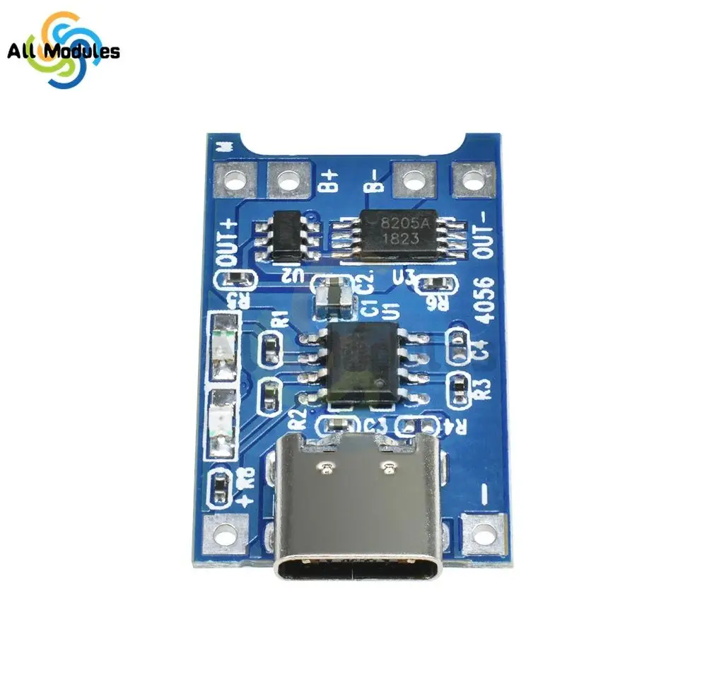 1/5/10Pcs TYPE-C 5V 1A  USB 18650 TC4056A Lithium Battery Charging Board Charger Module with Protection Dual Functions TP4056