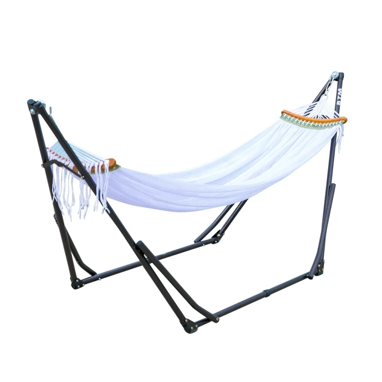 Drop Shipping Indoor and Outdoor Foldable Hand-woven Single Hammock Leisure Mesh 