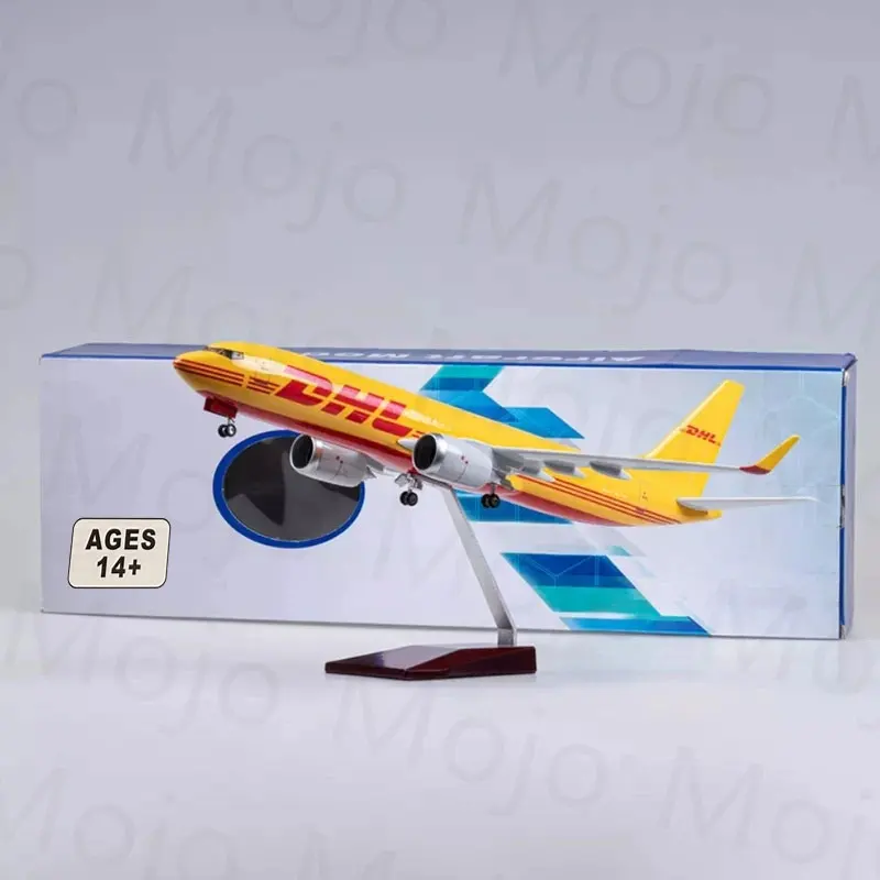 

48CM 1:85 Scale B737 Model DHL Express Airline With Base Landing Gears Alloy Aircraft Resin Plane Collectible Display Collection