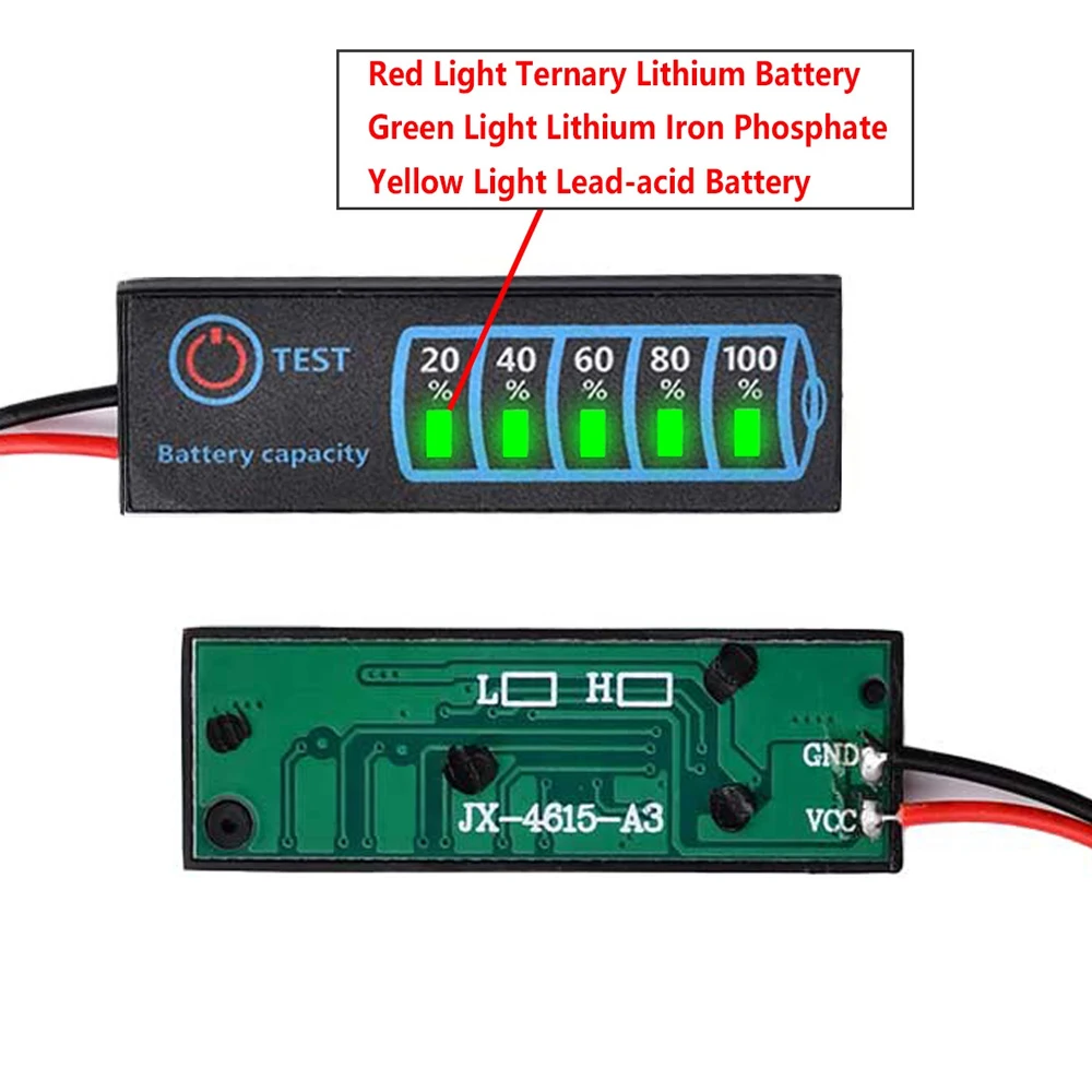 DC5V-30V＜10mA Smart Power Indicator Board LED Indicator 2-8S Two Strings from measurement Battery Capacity Indicator 4615