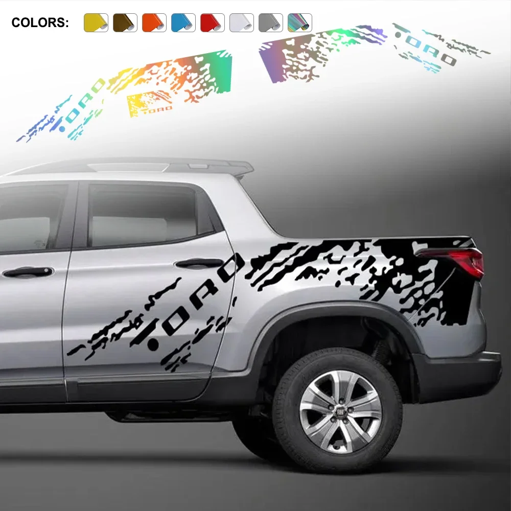 

Pickup Body Side Stickers For Fiat Toro Rach Ultra Truck Graphics Splash Grunge Decor Decal Trunk Vinyl Cover Auto Accessories