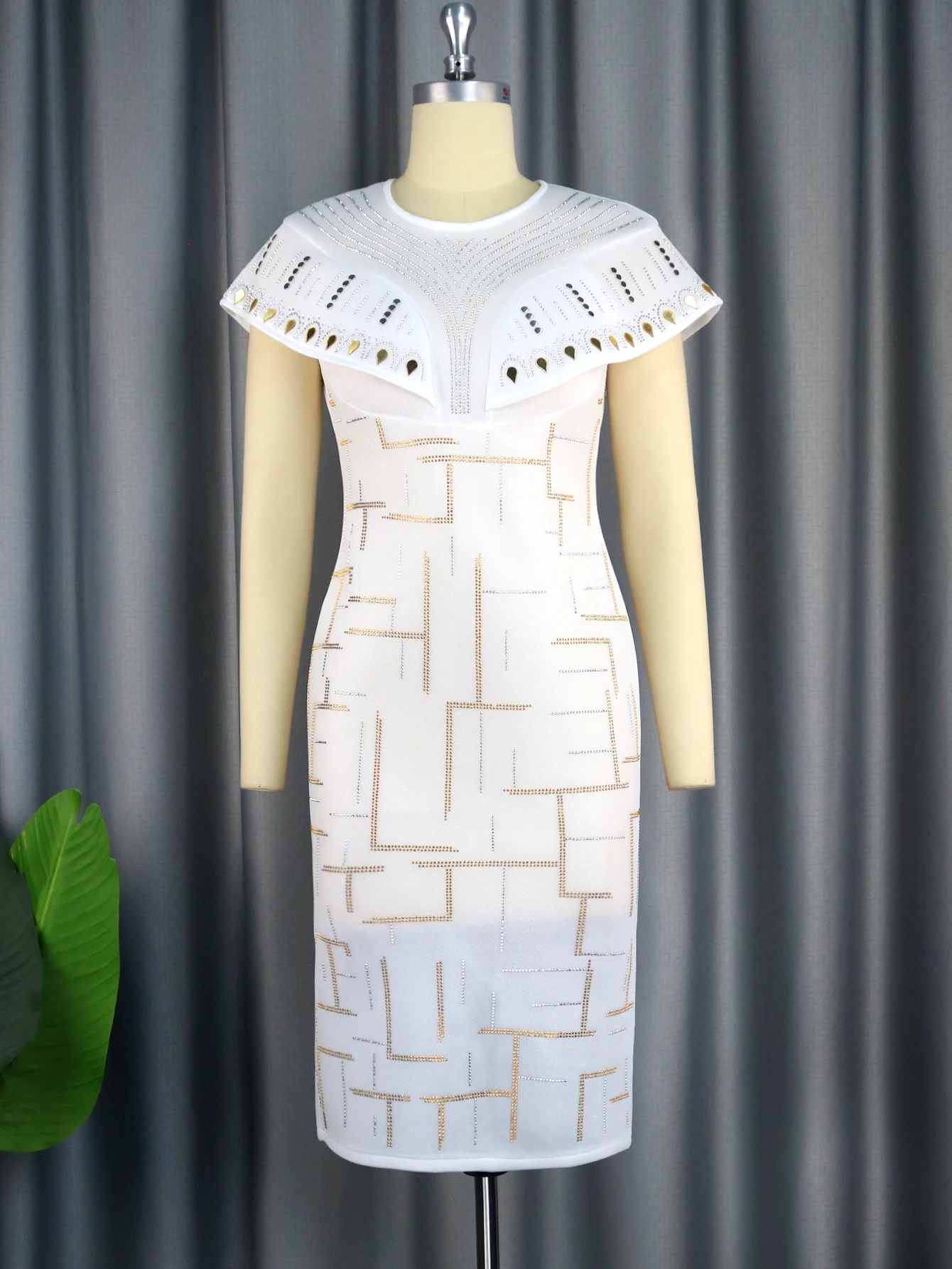 Kobiety Bodycon Party Dress O Neck błyszczące afryki eleganckie luksusowe Rihnestone Patchwork błyszczące duże rozmiary damskie suknie lato 2023 nowy