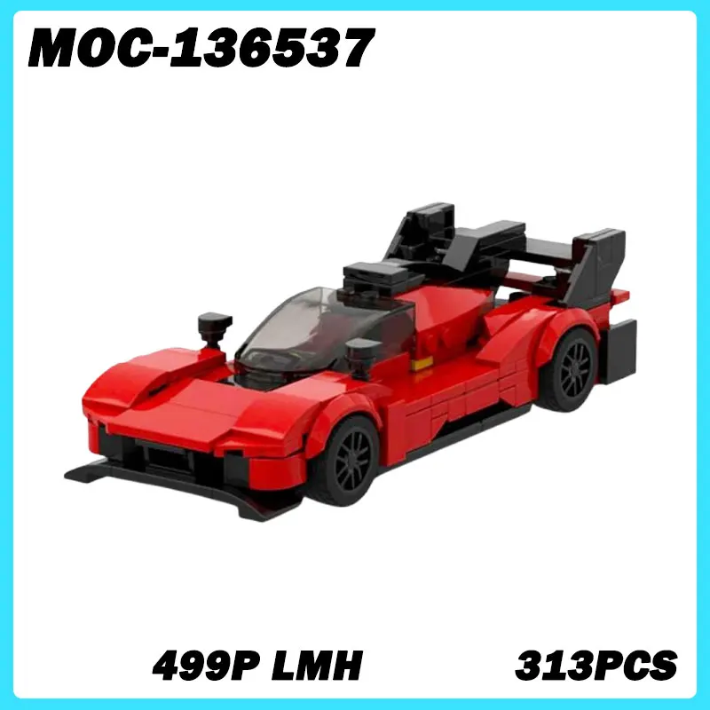 MOC-136537 Super Car Red 499P MOC Building Blocks, DIY Model, Assemble Bricks, High Difficulty Toys Birthday Gifts 313PCS