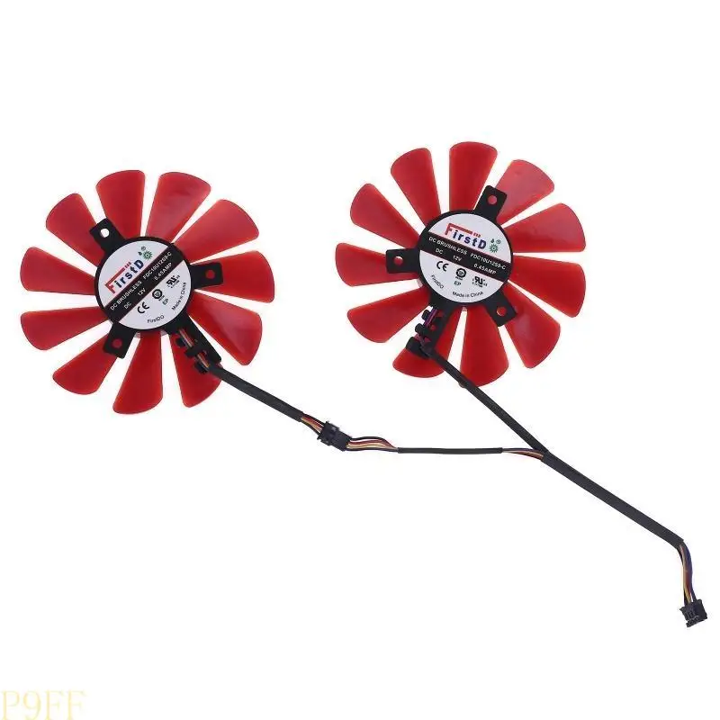 2 Stück 85 mm RX-570-RS RX-580-RS FD10U12S9-C Lüfter für XFX RX470 RX570 RS RX580 RS Video-Grafikkartenkühlung Ersatz