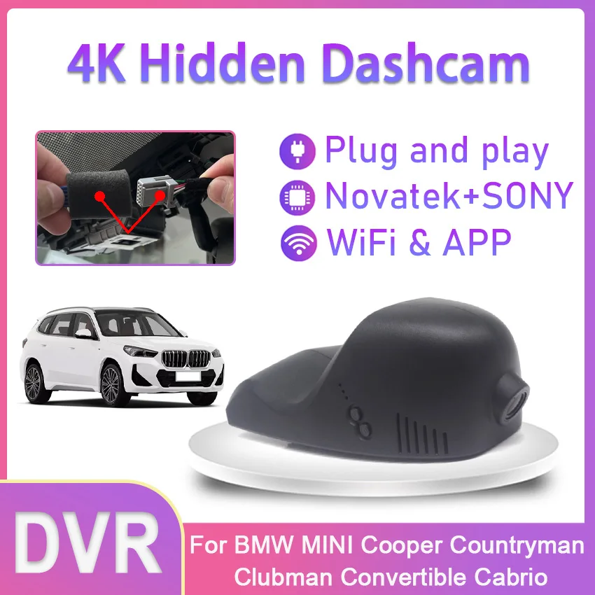 Car DVR Wifi UHD 4K Dash Cam Camera Easy Installation For BMW MINI Cooper Countryman Clubman Convertible Cabrio Car Accessories