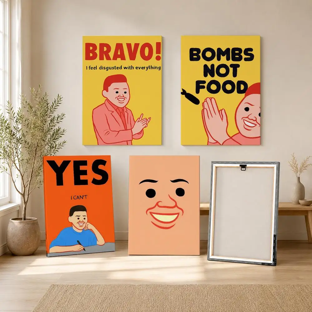 Funny Art J-Joan Cornella Painting Calligraphy Framed Canvas Wall Art Print | Modern Poster | Home Hallway Decor