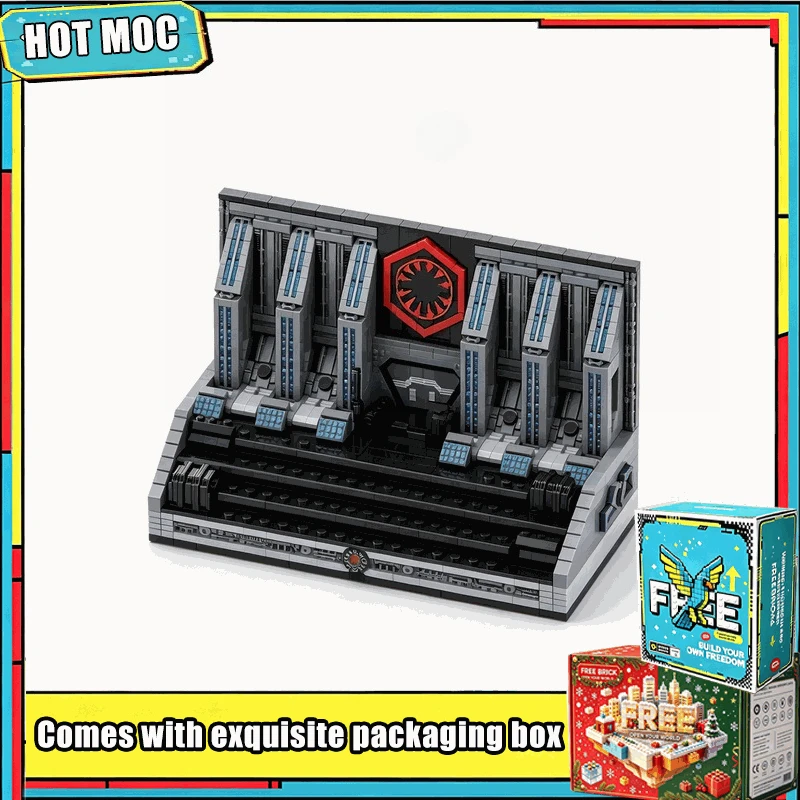 6212PCS MOC Sci Fi Command Center Wall Display Stand Building Blocks Model Custom Puzzle Dark Space Base DIY Assembly Toy Gift