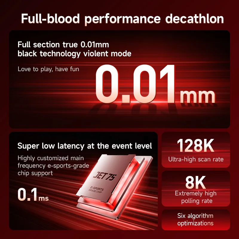 MCHOSE Jet75 Mechanical Keyboard Magnetic Switch Wired Hot-Swap GASKET RGB 8000Hz 0.1MS RT 0.01mm Custom 75% FPS Gaming Keyboard