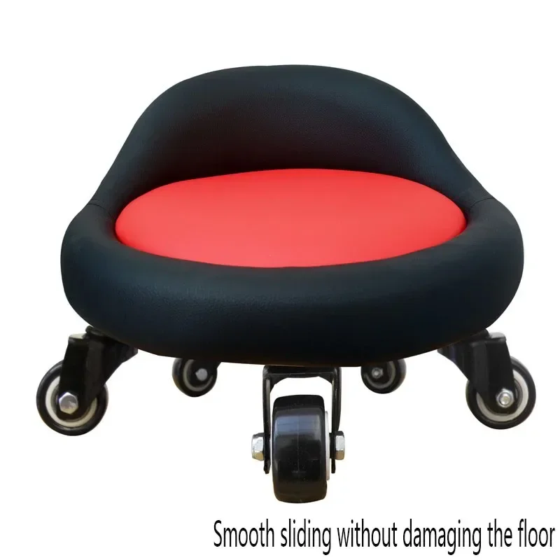 Salon Furniture Pedicure Chair Low Stool Pulley Movable Small Round Floor Cleaning Stool Pedicure Massage Stool Flower Pot Rack