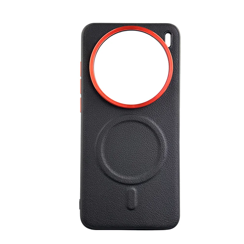 

New magnetic phone case compatible for vivoX200 X200Pro x200promini Curved Screen Full Luxury Plain Leather Protective Case