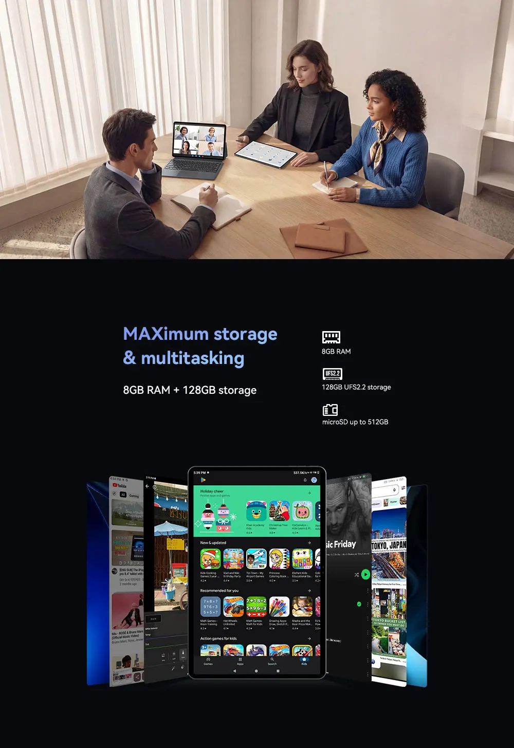ALLDOCUBE iPlay 70 Max Pro Tablet 13'' 2.5K Dsiplay Unisoc T7300 16GB RAM 128GB ROM Android 16 10000mAh 4G LTE Tablet