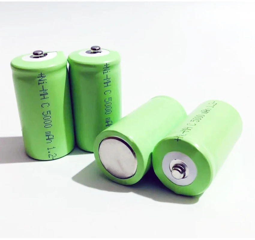 Ni-Mh C Battery Cell 5000mah Rechargeable NiMH C/R14 Size Tip Point 1.2V 5.0Ah Discharge Current 25A 5C Two Model 2 Flashli